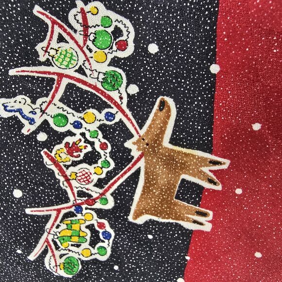 Vintage Hallmark Cool Yule Reindeer Christmas Holiday Silk Tie Vintage 57x 4 In - Picture 6 of 6